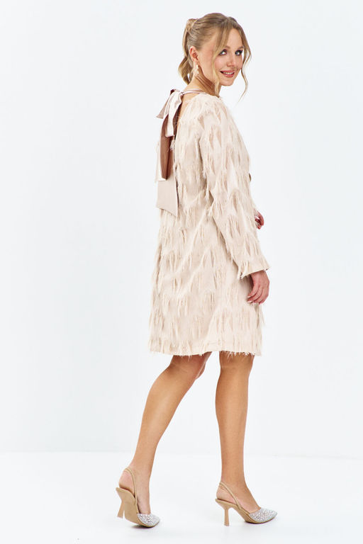 Платье Euro Moda 648 бежевый(золотистый)