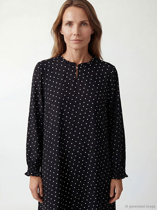 F?rf?rl? Dik Yaka Ta?l? A Kesim Elbise