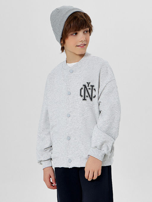 Толстовка для мальчика серая с печатью - Mark formelle фото 6