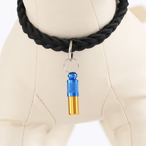 Адресник-капсула под записку, 0,8 х 3,3 см, голубой/золотой - Пижон фото 3