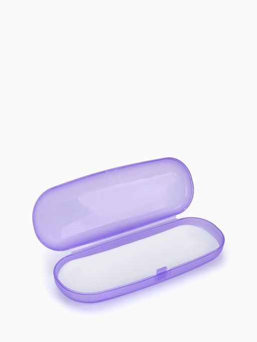 Цена за 2 шт. Футляр для очков на хлопушке, однотонный, размер 16×3.5×5.5 см, полупрозрачный/МИКС