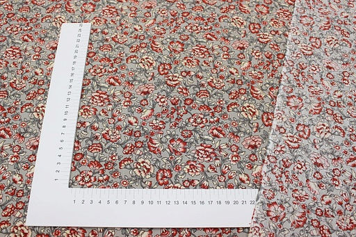 Импорт. хлопок Диантус цв.кофейно-серый, ш.1.5м, хлопок-100%, 100гр/м.кв - Купава фото 4