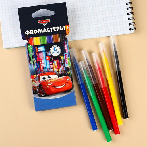 Фломастеры Тачки, 6 цветов, вентилируемый колпачок - Disney фото 4
