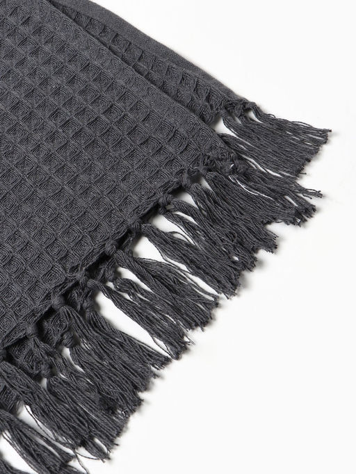 Плед вафельный «Этель» 220×240 см, хлопок 100%, серый