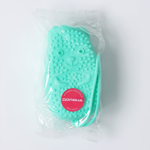 Щётка массажная силиконовая для тела с поролоном Доляна «Мышонок», зелёная