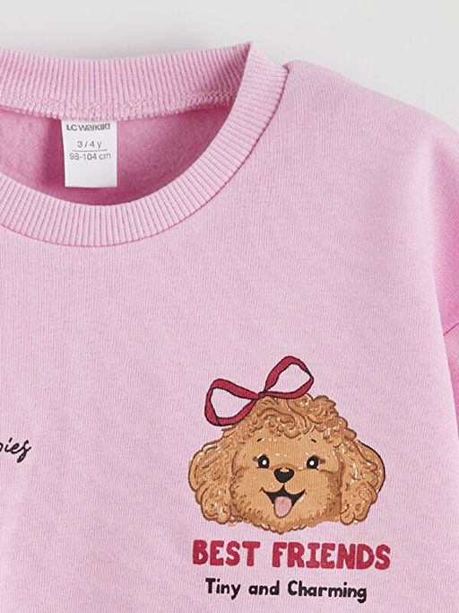 Bask?l? K?z ?ocuk Sweatshirt