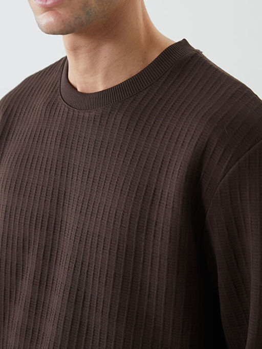 Bisiklet Yaka Uzun Kollu Erkek Sweatshirt