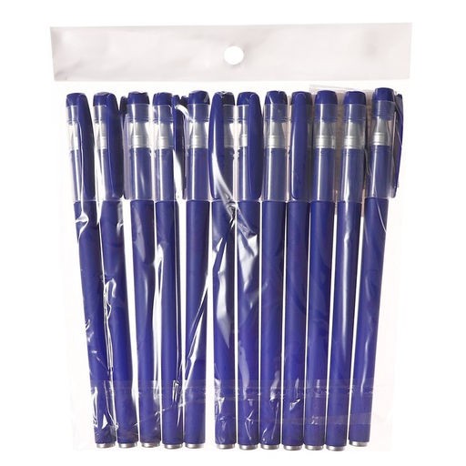 Набор гелевых ручек 12 штук Softtouch, 0.5 мм, синий стержень, тёмно-синий матовый корпус - Calligrata фото 4