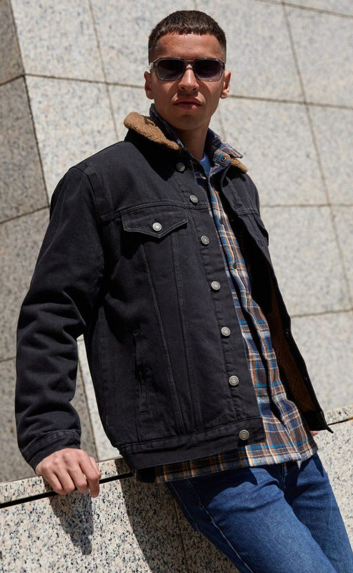 Куртка джинс утепл F021-1370-01W black - Fine joyce фото 6