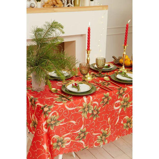 Скатерть новогодняя Доляна Новогодние подарки 145*260 +/- 2 см, 100% п/э  фото 4