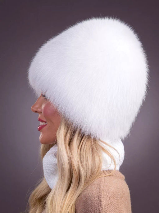 шапка Сноп белый песец - Davidovfox фото 3