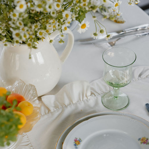 Скатерть прямоугольная с рюшами Чистый хлопок, 100% хлопок ВБ Размер без рюши 110х150 - Традиция фото 5