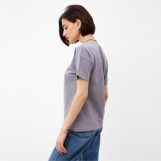 Футболка женская MINAKU: Basic line, серая, размер 42