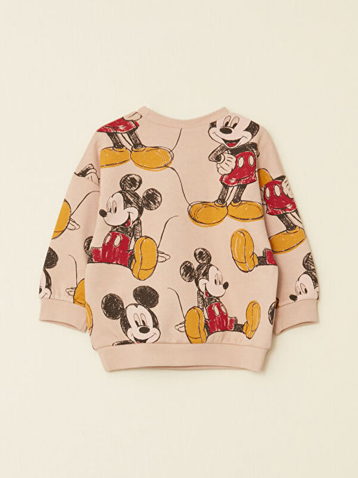 Bisiklet Yaka Uzun Kollu Mickey Mouse Bask?l? Erkek Bebek Sweatshirt - Waikiki фото 2