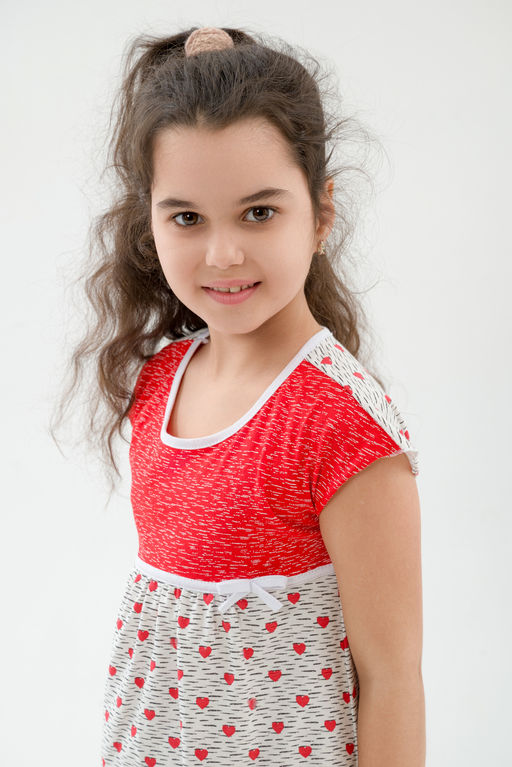 Ночная сорочка детская из кулирки Ярославна сердца - Амадэль фото 6