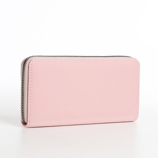 Кошелёк женский, четрые отделения, на молнии, розовый