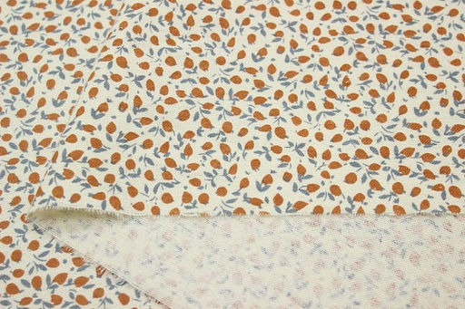 Теплый хлопок Россыпь бутончиков цв.терракотовый, ВИД2, ш.1.53м, хлопок-100%, 150гр/м.кв - Купава фото 6