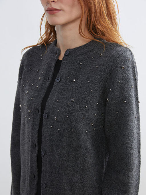 Bisiklet Yaka Ta?l? Kad?n Triko H?rka