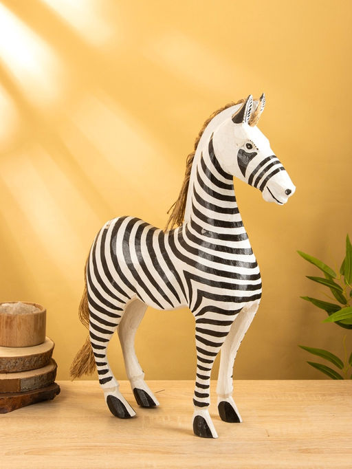 Сувенир «Зебра», 33×11×53 см, дерево, чёрно-белый