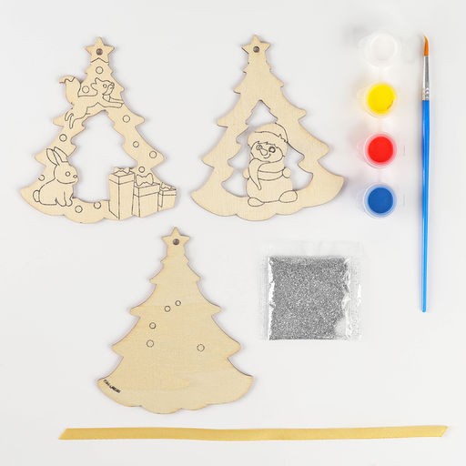 Ёлочная подвеска из дерева своими руками на новый год «Ёлка», набор для творчества