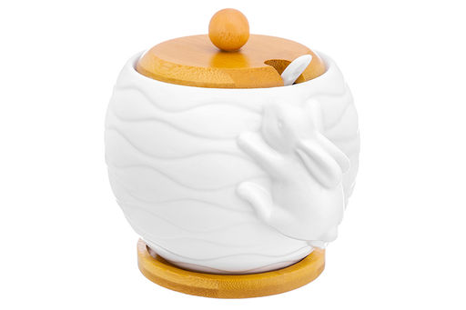 Сахарница Elan Gallery Кролик волны фарфор 620 мл 12×12×12 см  фото 13