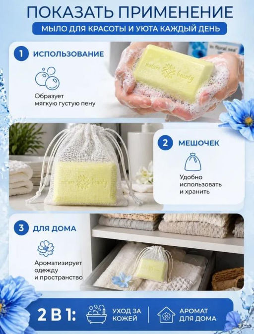 Мыло парфюмированное косметическое для ухода за кожей