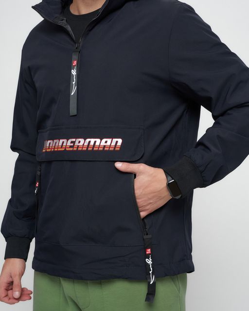 Куртка-анорак спортивная мужская темно-синего цвета 88620TS - Wonderrman фото 10