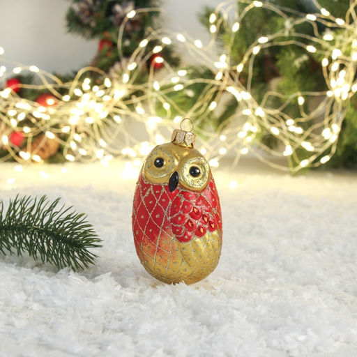 Ёлочная игрушка «Совушка» ручная роспись, h=11 см, МИКС