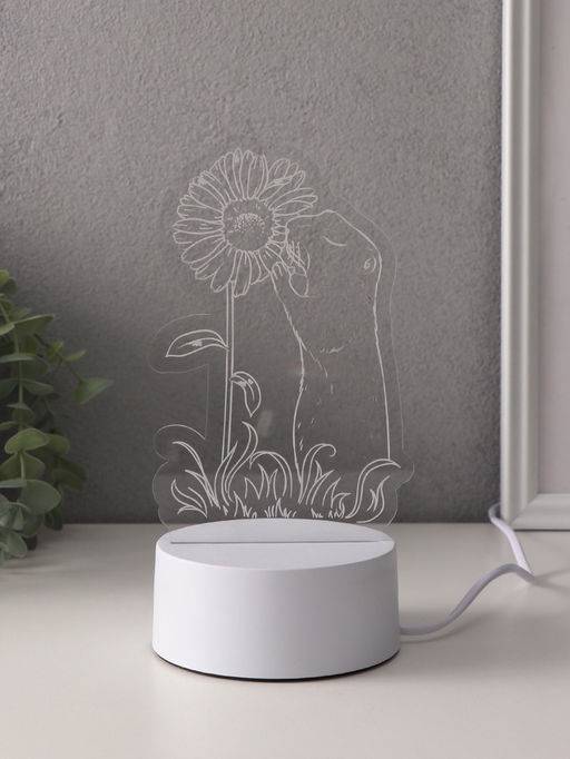 Светильник 3D RISALUX Суслик и ромашка, LED-ночник, RGB, от сети, 9.5?10.1?17 см  фото 2