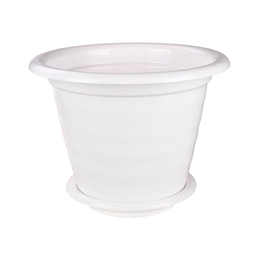 Горшок Виола 16л белый с поддоном (уп.10) - Ортон фото 2