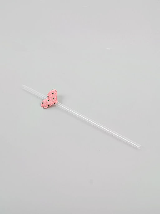 Трубочки для коктейлей Сердечки, розовые, 6 шт.