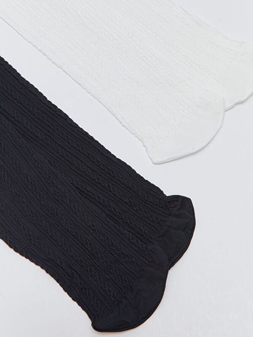 Kendinden Desenli K?z ?ocuk K?lotlu ?orap 2li - Waikiki фото 2