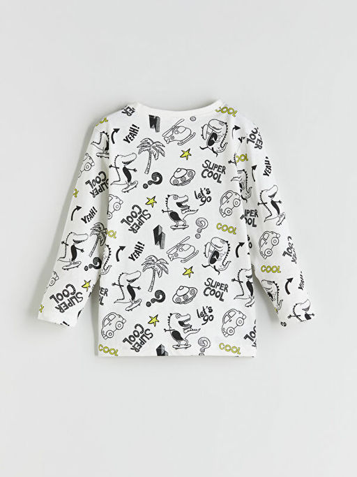 Bask?l? Erkek ?ocuk Pijama ?st
