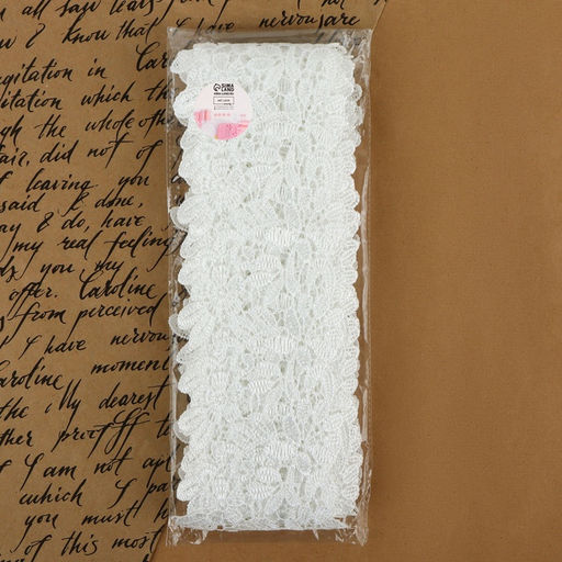 Кружево гипюровое, 85 мм, 6.8±0.5 м, цвет белый