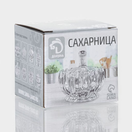 Сахарница Доляна «Гранатовый браслет», 180 мл, 8.5×10 см, стекло