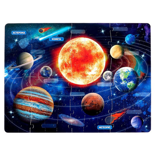 Обучающий пазл Солнечная система, с наклейками и карточками - Puzzle time фото 3