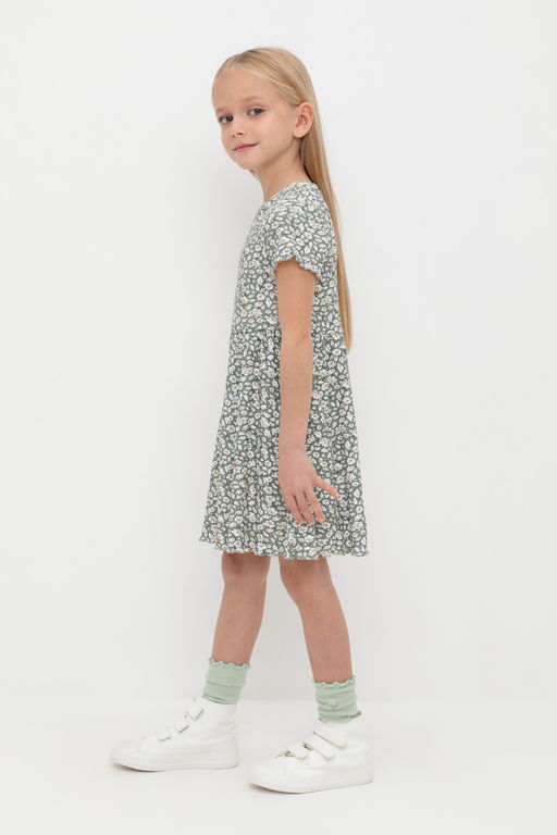 Crockid _ КР 5793/весенний зеленый,винтажные цветы к531 платье для дев  фото 3