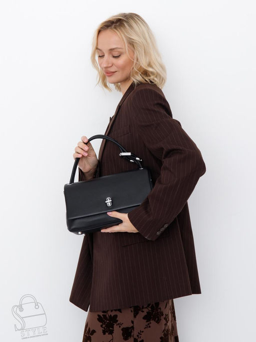 Сумка женская кожаная 8067Q black Polina&Eiterou