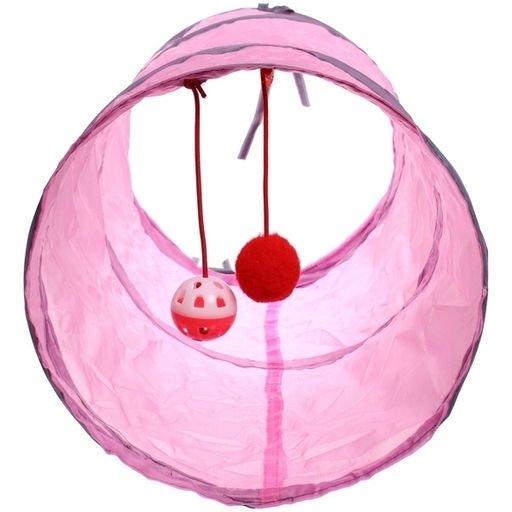 Игровой туннель для животных "МурМяу", цвет розовый, 46*25см