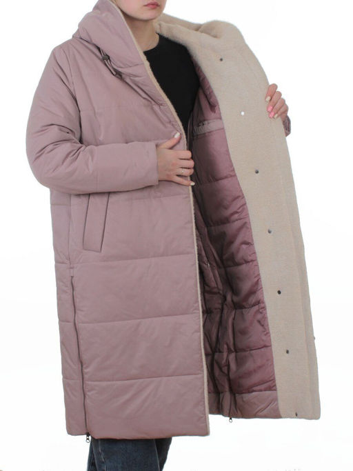 T-9115 LILAC Пальто зимнее женское (верблюжья шерсть)