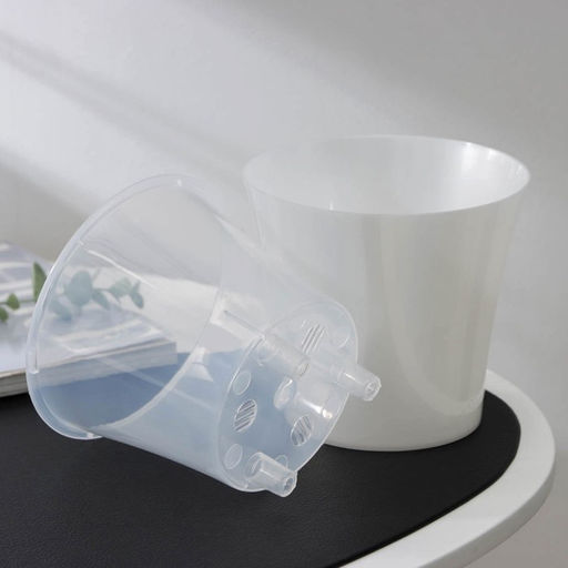 Кашпо для цветов со вставкой «Арте», 1.2 л, цвет жемчуг-прозрачный