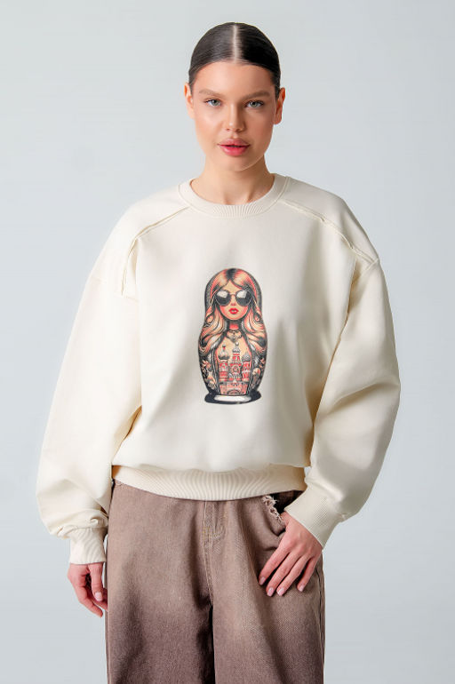 Арт. 1-3105 Свитшот женский 44-50 (4 шт) Цвет:бежевый - Калинка фото 21