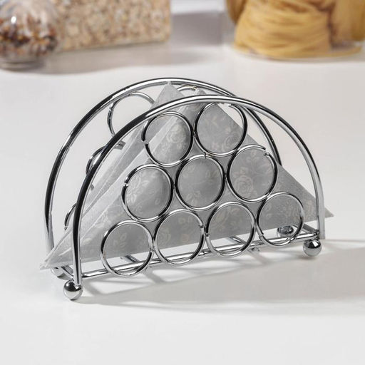 Салфетница Доляна «Ринго», 14.5×4.5×9.5 см, хромированная