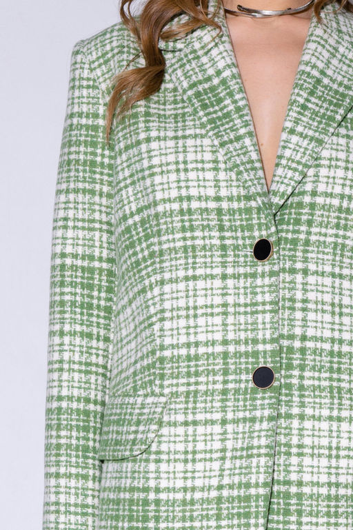 Жакет Pirs 4743 бежево-зеленая клетка  фото 4