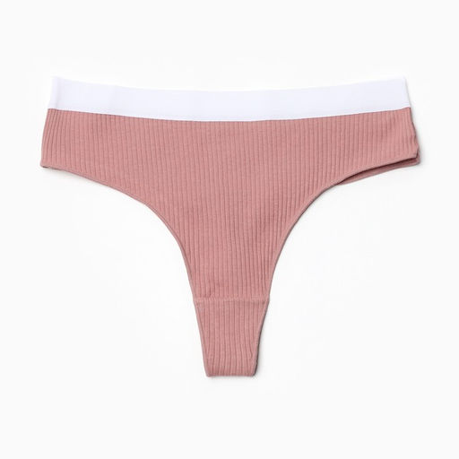 Трусы женские бразилиана MINAKU в рубчик, размер 40-42, цвет кофейный