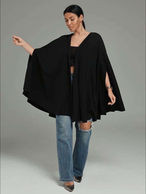 Миледи кардиган-пончо (черный)
