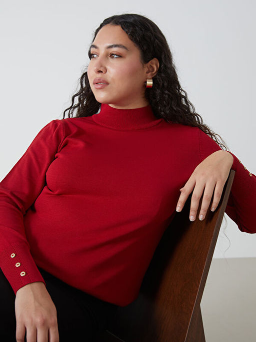 Yar?m Bal?k?? Yaka Kad?n Triko Kazak