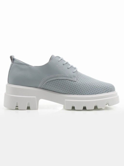 03-HY11-3D GRAY/LT. BLUE Полуботинки летние женские (натуральная кожа)