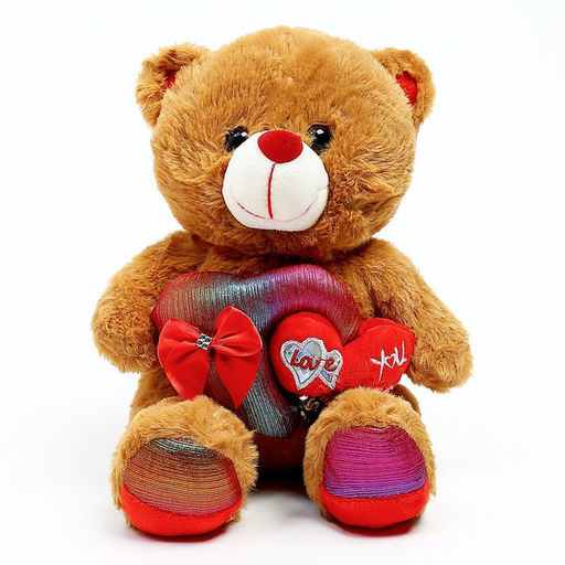 Мягкая игрушка «Мишка сердце с бантом», 25 см, цвета МИКС