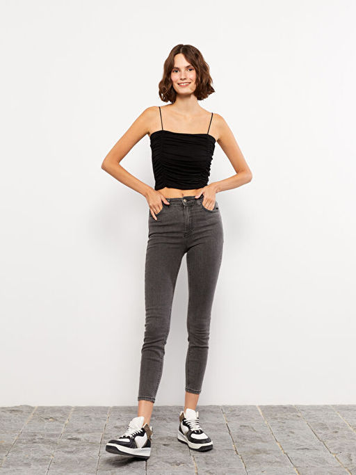 Kad?n Y?ksek Bel Slim Fit D?z Jean Pantolon - Waikiki фото 2